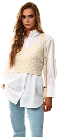 Veromoda Cream / Birch Strap Top