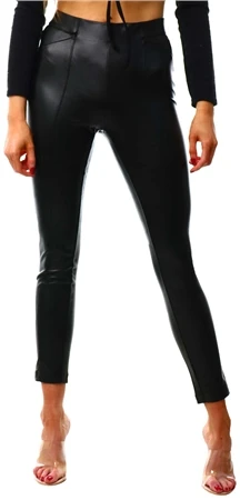 Only Black / Black Faux Jessie Leather Leggings
