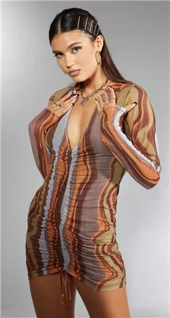 Motel Earthy Gradient X Iris Aviva Mini Dress