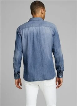 Jack & Jones Blue / Medium Blue Denim Denim Shirt -Jack & Jones Store 23114 2