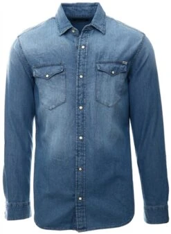 Jack & Jones Blue / Medium Blue Denim Denim Shirt