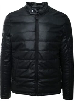 Brave Soul Black Pu Bomer Jacket