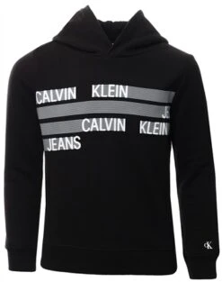 Calvin Klein Black / White Logo Printed Junior Hoody