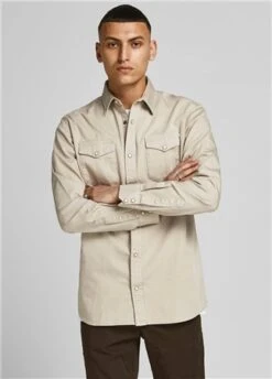 Jack & Jones Beige / Crockery Denim Shirt -Jack & Jones Store 23292 3