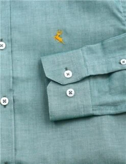 Ottomoda Green Long Sleeve Oxford Shirt -Jack & Jones Store 23368 2