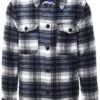 Jack & Jones Blue / Crockery Checked Fuzzy Overshirt