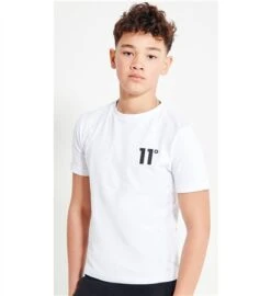11 Degrees White Junior Core T-Shirt Small Logo -Jack & Jones Store 23578 3
