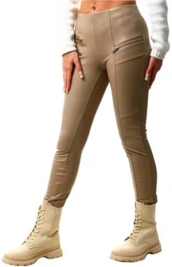 Only Silver Mink Skinny Faux Leather Trousers