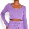 Noisy May Amethyst Orchid Cropped Knitted Top