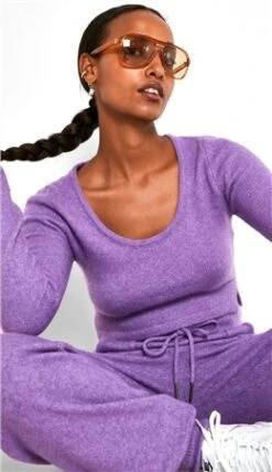 Noisy May Amethyst Orchid Cropped Knitted Top -Jack & Jones Store 23650 3