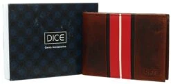 Dice Brown Leather Wallet In A Box
