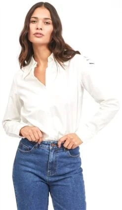 Vila White / Cloud Dancer Long Sleeve Shirt