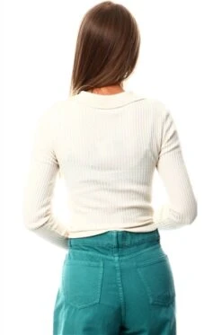 Brave Soul Cream Ribbed Button Jumper -Jack & Jones Store 23846 3