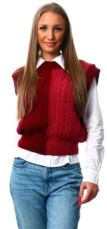 Urban Bliss Raspberry/Wine Knit Block Contrast Vest