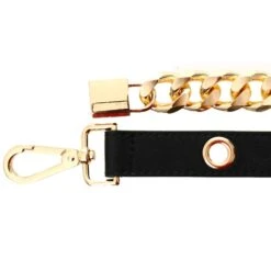 Pieces Black / Gold Olsia Chain Waist Belt