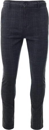 Threadbare Charcoal Jay Check Semi Formal Drawstring Trouser
