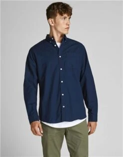 Jack & Jones Blue / Navy Blazer Oxford Shirt -Jack & Jones Store 24114 3