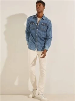 Guess Blue Slim Fit Denim Shirt -Jack & Jones Store 24188 2