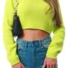 Glamorous Lime Crop Knit Jumper