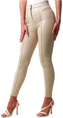 Vila Cement / Beige Coated Skinny Fit Jeans