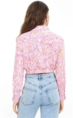 Veromoda Pink / Parfait Pink Printed Crop Shirt -Jack & Jones Store 24281 3