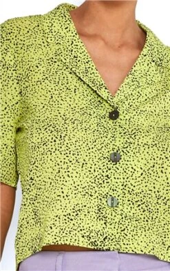 Noisy May Wild Lime Short Sleeved Print Shirt -Jack & Jones Store 24287 2