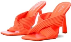 No Doubt Orange Square Two Strappy Mules