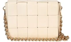 Public Desire Ecru Mayan Weave Gold Chain Detail Shoulder Bag