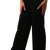 Only Black / Black Emma Wide Fitted Trousers