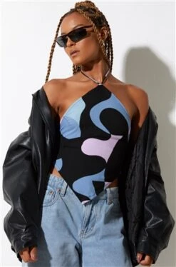 Motel Purple Jaira Halterneck Top