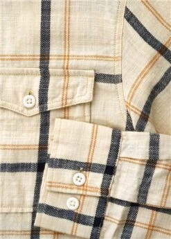 Jack & Jones Ecru / Cloud Dancer Checked Twill Shirt -Jack & Jones Store 24392 2