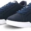 Lacoste Navy Twin Serve Leather Perforated Trainers