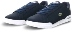 Lacoste Navy Twin Serve Leather Perforated Trainers