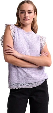 Pieces Purple Heather Pcolline Sleeveless Top