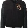 Brave Soul Black Badge Detail Faux Wool Varsity Jacket