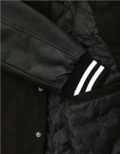 Brave Soul Black Badge Detail Faux Wool Varsity Jacket -Jack & Jones Store 24494 2