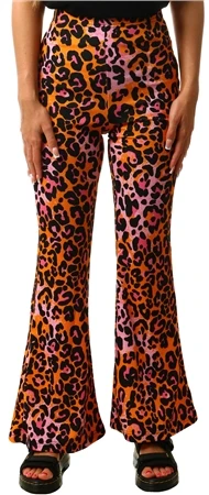 Missi London Leopard Print Pattern Flare Trousers