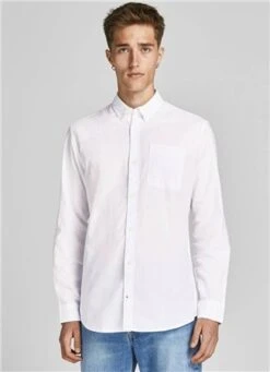 Jack & Jones White / White Oxford Shirt -Jack & Jones Store 24687 3