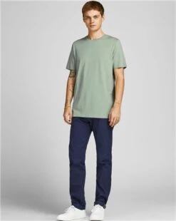 Jack & Jones Slate Grey / Green Organic Cotton T-Shirt -Jack & Jones Store 24717 2