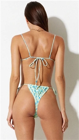 Motel Ditsy Flower Lime Blue Reema Bikini Top 2 Motel Ditsy Flower Lime Blue Reema Bikini Top - Image 2
