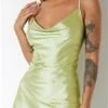Motel Nile Green Batri Satin Dress