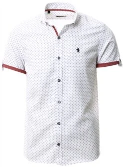 Alex & Turner White Pattern Print Short Sleeve Shirt