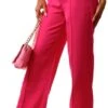 Pieces Fuchsia Purple Bossy Wide-Leg Trousers