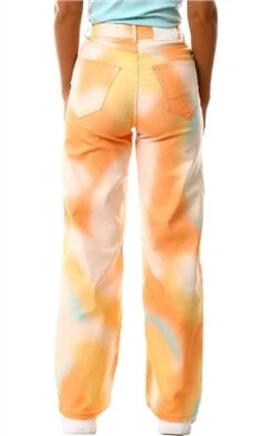 Neon & Nylon Cloud Dancer / Orange Una Dip Dye High Waisted Jeans -Jack & Jones Store 25261 3