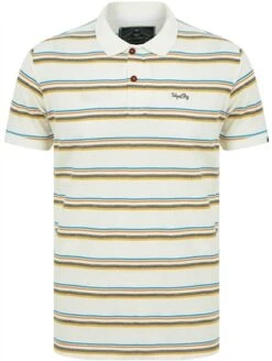 Tokyo Laundry Snow White Gazza Striped Cotton Pique Polo Shirt