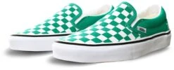 Vans Pepper Green - True White Checkerboard Classic Slip-On Shoes