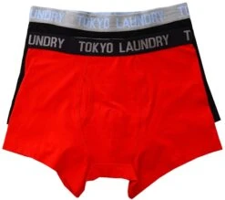 Tokyo Laundry Red / Black Hedworth (2 Pack) Boxer Shorts Set