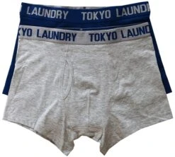 Tokyo Laundry Blue / Grey Hedworth (2 Pack) Boxer Shorts Set