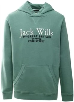 Jack Wills Oil Blue Junior Batsford Logo Script Hoodie