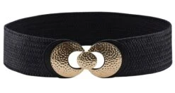 Pieces Black Straw Waist Belt